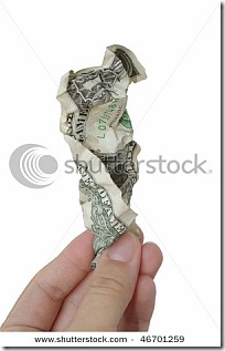 Shutterstock Rrumpled-one-dollar-bill-on-white-background